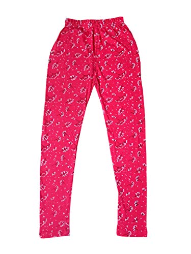 Image of IndiWeaves Girls Cotton Printed Leggings Slim Fit Cotton Stretchable Leggings [Pack of 3] Sea Green, Magenta, Pink