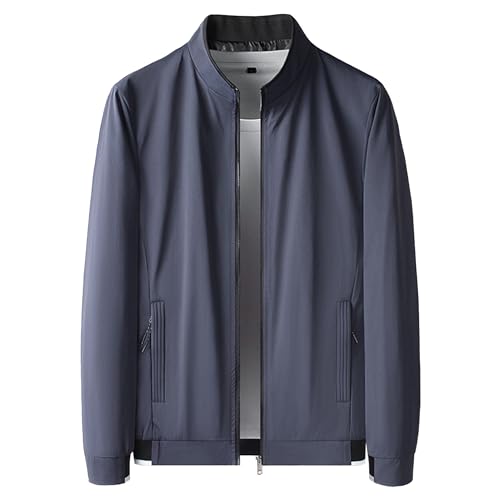 Manteau doublé col montant homme en laine veste de baseball beige pour hiver