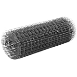 Mhdvray Drahtzaun Maschendraht 10x0,5 m grau PVC-beschichteter Stahl 25 mm Maschenweite robust und biegbar für Garten Hühnerställe Volieren und Hundegehege Modernes Design