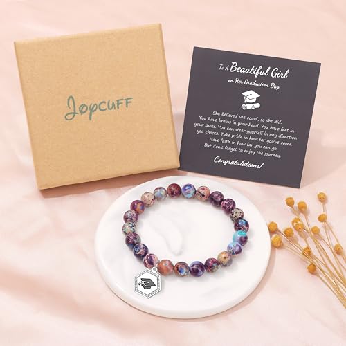 Image of Joycuff Graduation Gifts for Her Him Class of 2026 Graduation Bracelets Inspirational Graduation Compass Bracelet for Women College Graduation Gift for Him Her