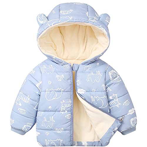 Happy Cherry Children’s Snow Coats For Toddler 3-4T Boys Girls Cold Weather Fleece Lined Blue Jacket Little Baby Kids Infant Warm Lightweight Outwear Jackets Cute Clothes Outfits #TOP29