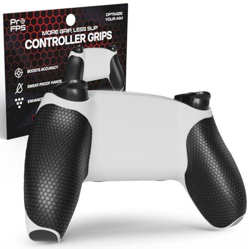 ProFPS Antislip Controller Grip für PS5 Zubehör - PS5 Controller Zubehör für besseren Halt, Komfort & Aimbot Genauigkeit - PlayStation Accessories mit Aufkleber & Sticker