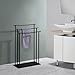 Kings Brand Furniture - Silfax 3 Tier Metal/Glass Freestanding Bathroom Towel Rack Stand, Black
