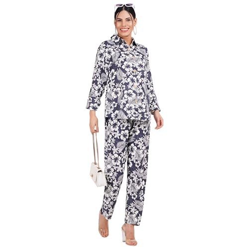 Image of Women's Co-Ord Set - Casual Wear Shirt & Pant Set | Fancy Top and Bottom Outfit | Full Matching Set for Women | Stylish Kurta Pant Set