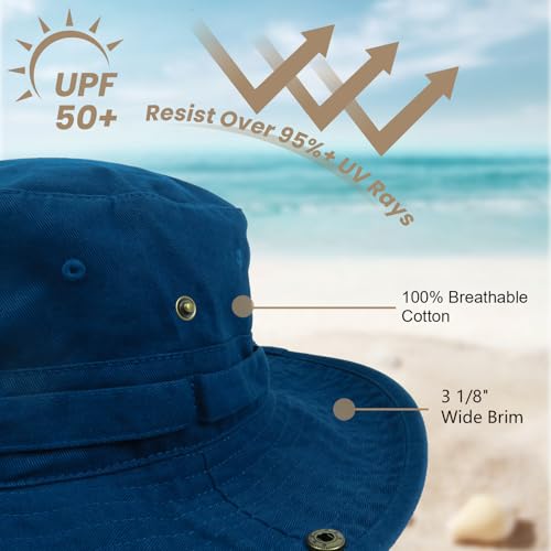 Image of Bucket Hat Wide Brim UV Protection Sun Hat Boonie Hats Fishing Hiking Safari Outdoor Hats for Men and Women