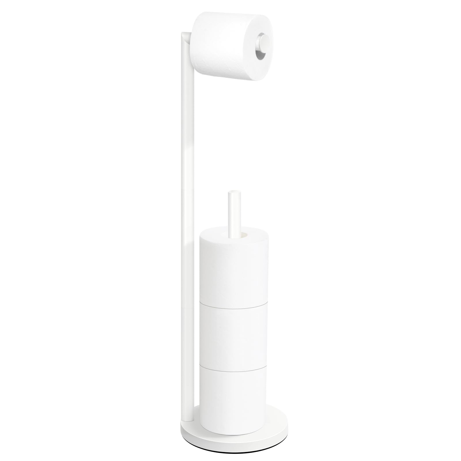 Toilet Paper Holder Stand,Toilet Paper Holder Free Standing,White Toilet Stand Holder for 4 Rolls,Toilet Paper Storage by Bathth