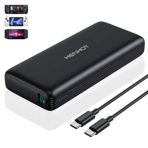 HenHot Power Bank 65W 20000mAh Portable Charger - Fast Charge External USB-C PD 3.0 Battery Compatible with MacBook, Steam Deck, iPad, iPhone 14/13/12 Pro Max, Galaxy, Google Pixel