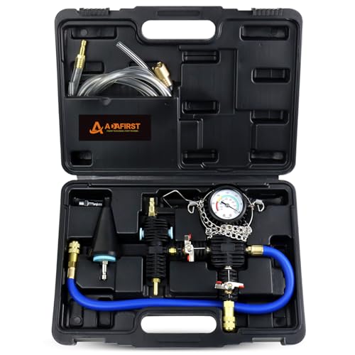 Image of Coolant Vacuum Refill Kit, Cooling System Radiator Vacuum Purge & Fill Tool Kit, Automotive Coolant Filler with Universal Adapter Hoses for Car Motorcycle Truck Airlift Use Black