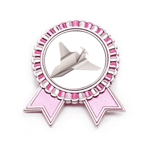 Broche avion géométrique rose Origa en métal taille M pour femme