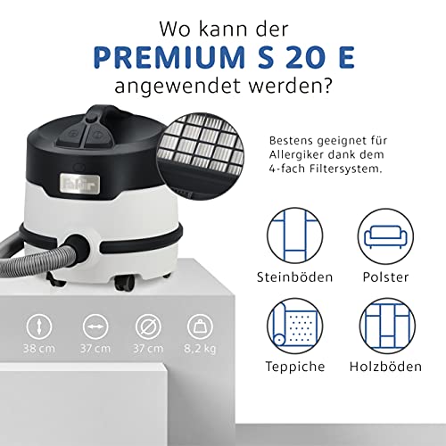 Fakir Premium S 20 E Staubsauger, Kesseltrockensauger mit 800 Watt