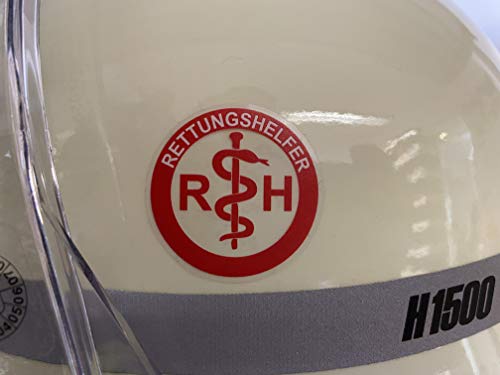 2 Stck Helmaufkleber RETTUNGSHELFER Rettungsdienst Feuerwehr Helmaufkleber