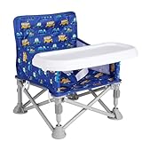 Picture of Furmubei Portable Baby Booster Seat with Tray, Toddler Booster seat for Dining, Camping, Travel, Baby Beach Chair 6 Months to 3 Years Old Indoor Outdoor Use CH2406