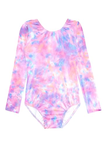 HOZIY Long Sleeve Leotards for Girls Gymnastics Kids Toddler Tumbling Outfits Floral Unicorn Galaxy Rainbow Stripe Pattern