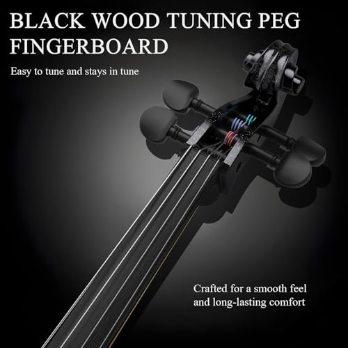 Doredo Cello 4/4 Kit, Acoustic Cello for Adults,Students,Beginners,Complete Full Size Cello Instrument Set with Portable Bag, Bow, Rosin, Black