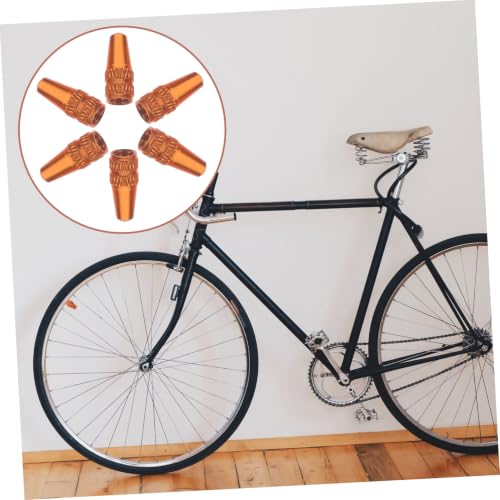 6 piezas de tapas de válvula de aleación para bicicleta, tapas de aire para neumáticos de bicicleta de carretera, excelente sellado para prevención de fugas, duraderas, compatibles con bicicletas miniatura 5