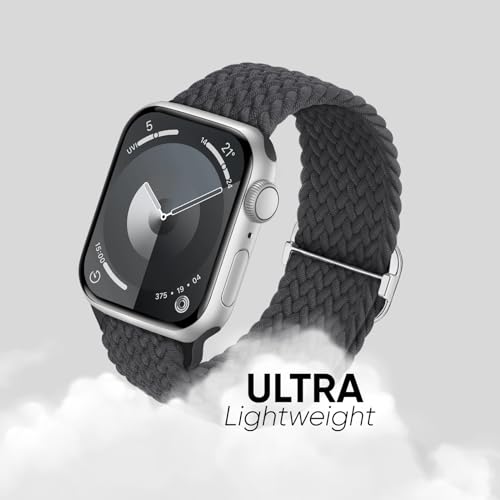 Image of 6 Pack Braided Stretchy Bands Compatible with Apple Watch Band 38mm 40mm 41mm 42mm 44mm 45mm 46mm 49mm Women Men, Adjustable Nylon Solo Loop Elastic Straps for iWatch Series 11 10 9 8 7 6 5 4 SE Ultra