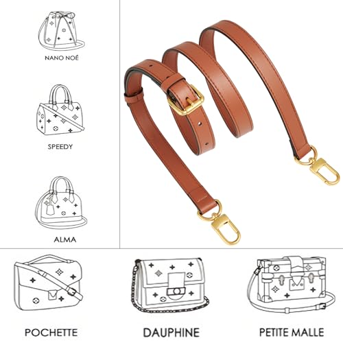 Image of Leather Purse Strap Replacement Crossbody Handbag Long Adjustable