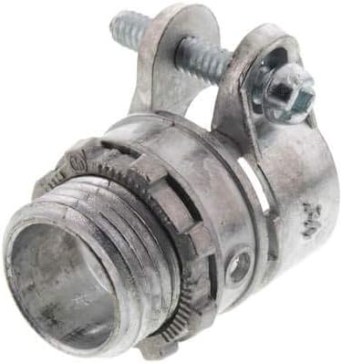Straight Squeeze Type Malleable Iron BX-Flex Connector for Metallic Conduit, AC and MC Cable (25, 3/4")