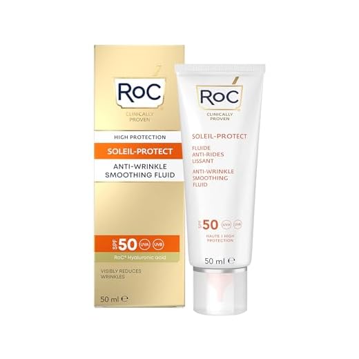 RoC - Soleil-Protect Fluido Suavizante Antiarrugas SPF 50 - Crema Hidratante Facial - Reduce las Arrugas - Protector Solar - 50 ml