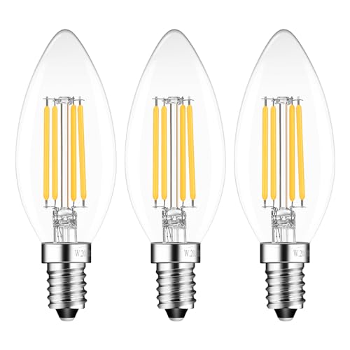 Sokkldccd E14 Dimmable Candle Bulbs, 4W, Warm White, Pack of 3