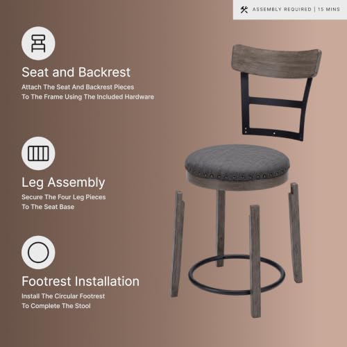 Signature Design by Ashley Caitbrook Swivel 30" Bar Height Bar Stool, Gray - image 5