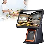 JIMINHUIXIN Terminal POS Industrial, Sistema TPV Completo, Pantalla Táctil 15.6 Pulgadas con Claridad LED 8-bits, Impresión Térmica De Alta Velocidad 58 Mm, para Supermercados Y Tiendas Minoristas