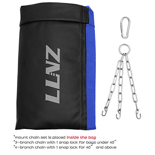 Luniquz Punching Bag for Kids Adults, Unfilled Hanging Boxing Bag with Mount Set for MMA Muay Thai Sparring, 31" in Blue