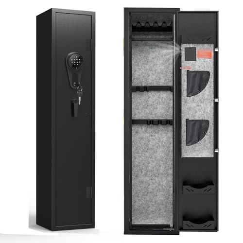 Caja Fuerte para Pistola Acero Caja Fuerte Electrónica para Armas con Combinación y Sistemas de Alarma 2 Métodos de Desbloqueo Cajas Fuertes para Armas para Guardar Armass, Objetos de Valor