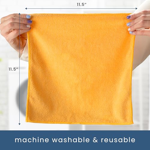 S&T INC. 150 Pack Microfiber Cleaning Cloth, Bulk Towels for Home, Reusable Microfiber Towels for Cars, Cleaning Rags, Assorted, 11.5 Inches x 11.5 Inches, 150 Count - Image 4