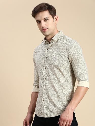 Image of SHOWOFFFF Men Printed Casual Shirt | Spread Collar Full Sleeves Cotton Shirt for Mens | Slim Fit Regular Length Shirt for Men's