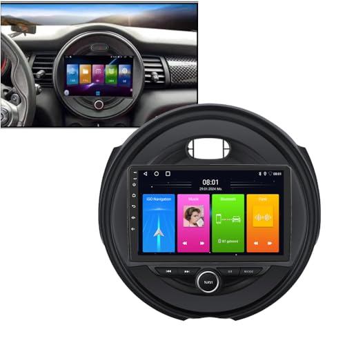 Radio de coche Android Wireless CarPlay Android Auto Radio con pantalla, Bluetooth, GPS Navi, WiFi, AM/FM/RDS, Mirror Link para BMW Mini Cooper R56 F55 F56 F57 John Cooper Works,One First,One D,Cooper