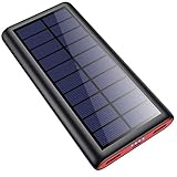 SWEYE Solar Power Bank, 26800mAh Portable Charger【Newest Version】 Solar Charger High Capacity external battery charger with 2 Outputs for Smart phone,Tablet and More