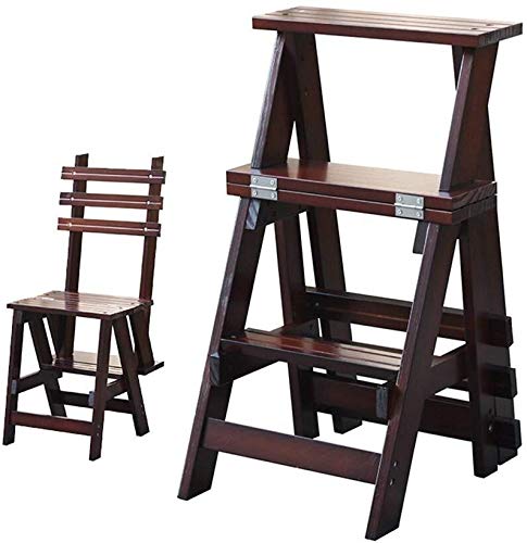Silla plegable de madera maciza multifunción para alcanzar alturas sin esfuerzo
