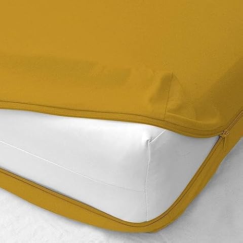 Zipper Fitted Sheet Queen Size 14" Pocket 600 Thread Count 100% Egyptian Cotton Sateen Weave Gold Cover