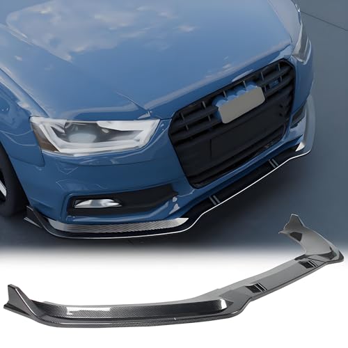 NEESPOC Front Bumper Lip Splitter Spoiler Fit for Audi S5/ A5 S-Line/ A5 B8 B8.5 2008-2017 + S4/ A4 S-Line/ A4 B8 B8.5 2008-2016, Carbon Fiber Style Coating 3pcs Accessories Air Chin Body Kit