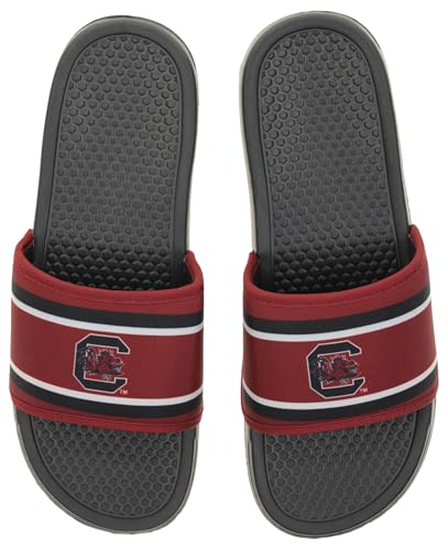 Image of FOCO NCAA Printed Team Logo and Color Stripes Comfortable Slide Sandals