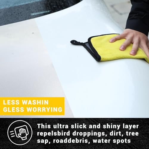 Car Wax High Gloss Shine, Long Lasting Paint Protection, Superior Hydrophobic Water Repelling Properties, Natural Wax for Minor Scratch Repair and UV Protection, Safe for All Vehicles(White) - Thumbnail 5