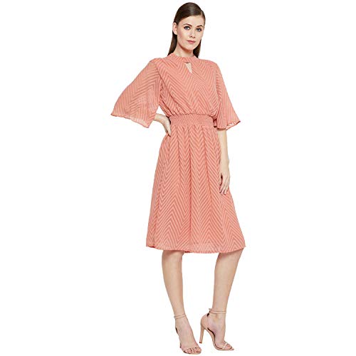 Image of Carlton London Women's Polyester A-Line Midi Casual Dress