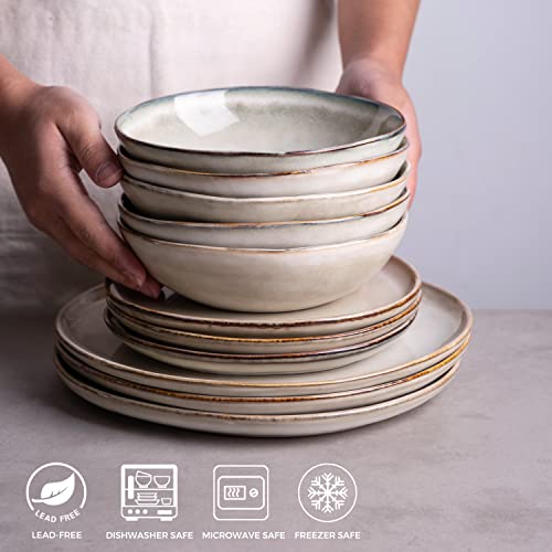 Amorarc ACB007 Ceramic Cereal Bowls Set Of 6, 24 Oz Handmade Stoneware Bowls Set For Cereal Soup Salad thumb #2