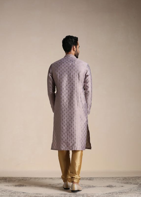 Image of Manyavar Men's Jacquard Hand Embroidered Kurta Set (2pcs)