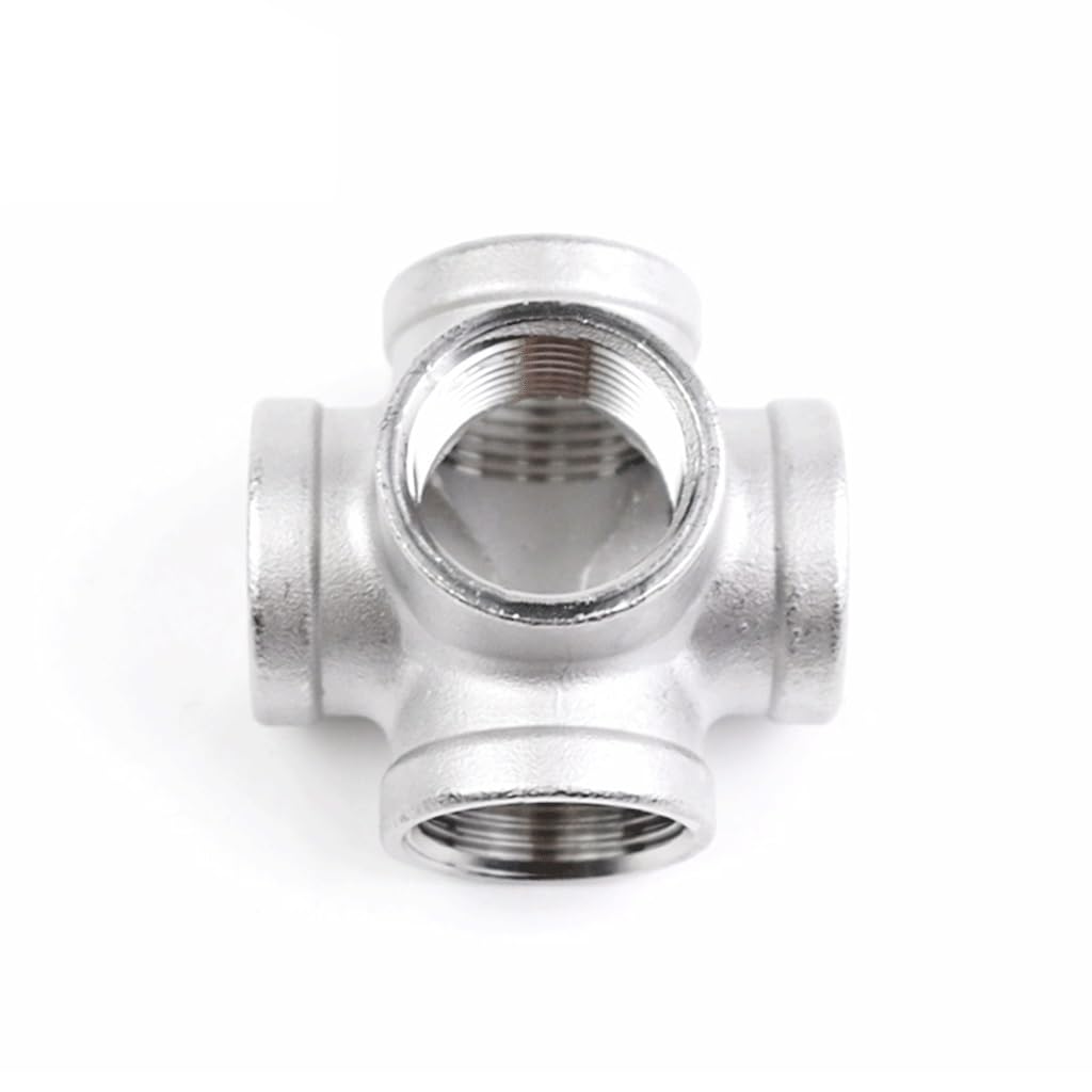 Accesorio de tubería de Acero Inoxidable BSP SS304 con Rosca Hembra de 5 vías, Conector Cruzado Igual for mejoras del hogar. Conectores de 5 vías.(2")