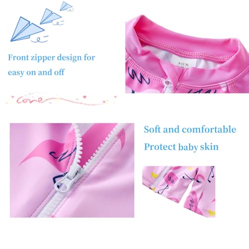 Image of UMELOK Baby Girl One Piece Swimsuit Infant Rash Guard Bathing Suit