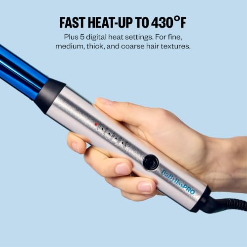 Image of BabylissPRO Nano Titanium Professional Curling Wand For All Hair Types, Reaches 430 Degrees For Long Lasting Curls