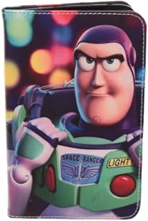 جراب حماية من الجلد الصناعي قابل للطي للتابلت بتصميم شخصيات كرتونية مطبوعة مع حواف أمان من السيليكون لتابلت T110، متعددة الألوان