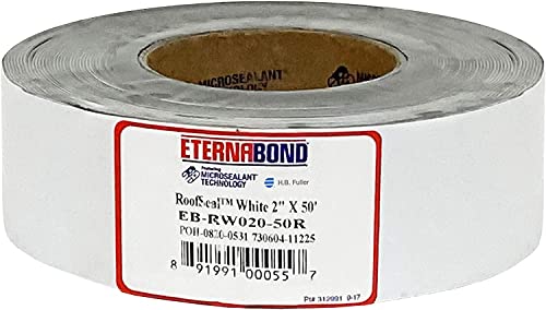 EternaBond RoofSeal White 2 x50 MicroSealant UV Stable RV Roof Seal Repair Tape | 35 mil Total Thickness - EB-RW020-50R - One-Step Durable Waterproof and Airtight Sealant