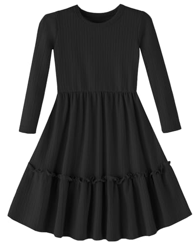 Girls' Baby Dress Infant Toddler Girl Ruffles Long Sleeves Cotton Dress