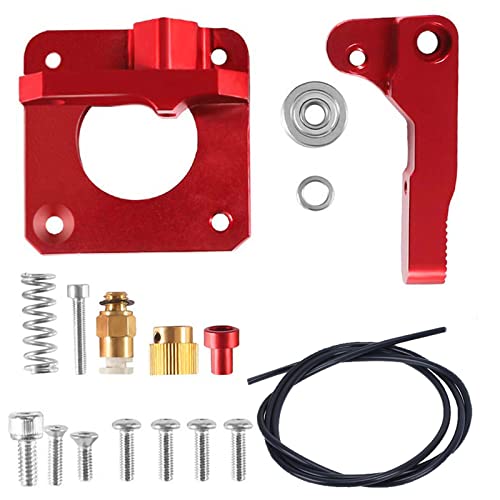 HUSZZM Extrusor de Metal de Impresora 3D Extrusora de Metal MK-8 con Tubo de PTFE PC4-M6 PC4-M10 Ender 3/3 Pro CR-10 CR-10S CR-10 S4/S5 1,75mm(Mano Derecha, Rojo) Cover