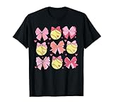 Softball Coquette Bow Softball Mom Mothers Day Softball Mama T-Shirt