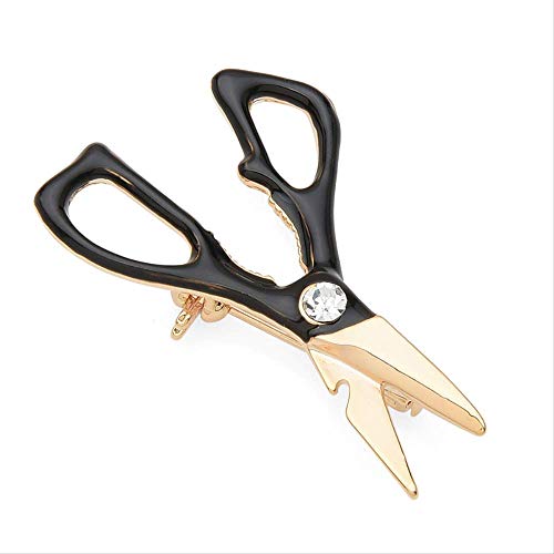 XZFCBH Nuevo Esmalte Tijeras Broches Alfileres Mujeres Hombres Herramienta de Metal Ropa Diseñador Uniforme Broches Profesionales
