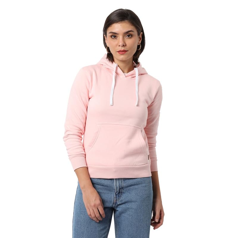 pinacolada Women's Hoodie for Casual Wear | Hooded Neck | Long Sleeve | Drawstring Closure | Cotton Sweatshirt Crafted with Comfort Fit for Everyday Wear | Pink-picture-15